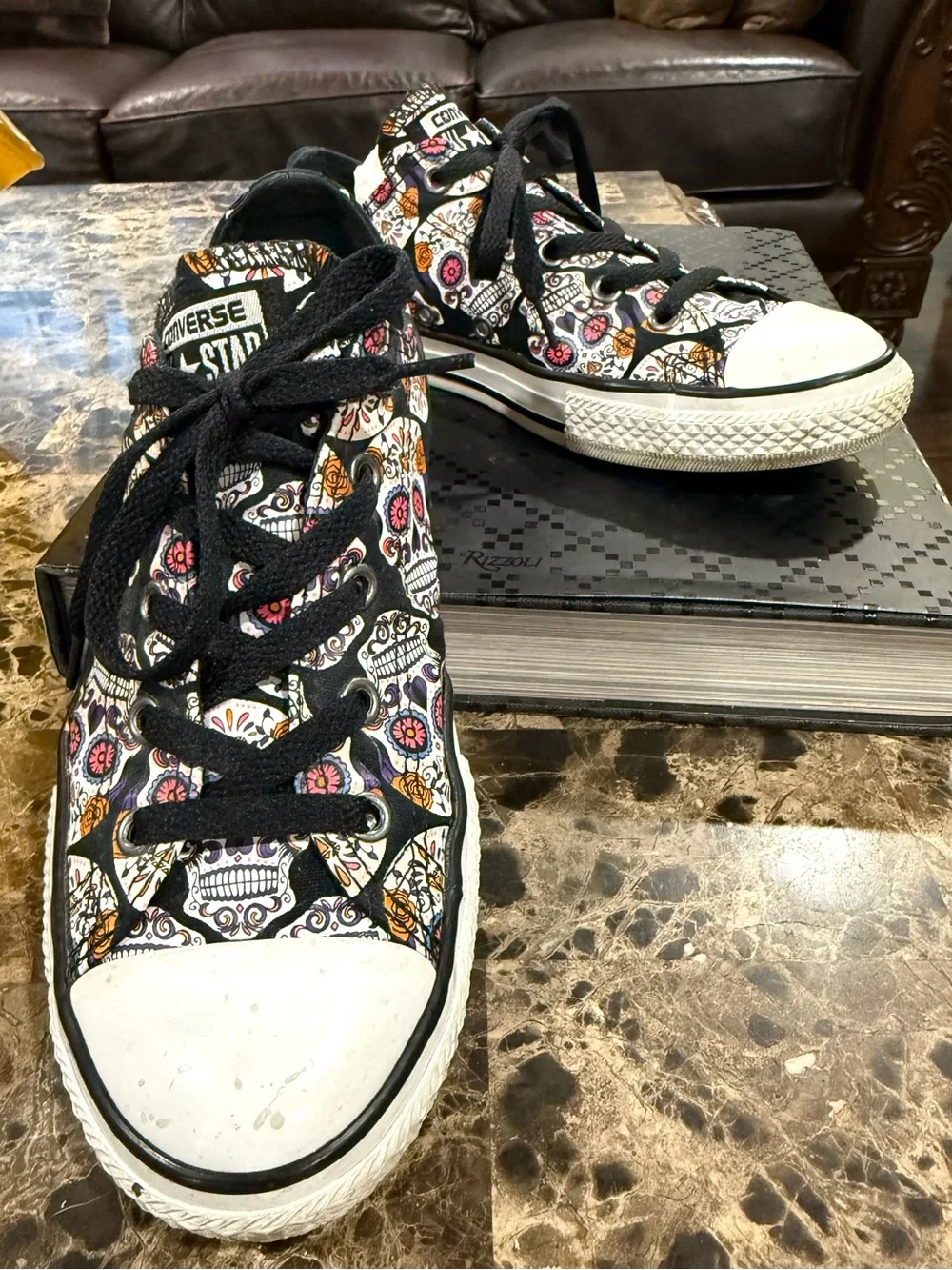 Converse Sugar Skull Dia De Los Muertos Low Top Sneakers Youth 3, Women 5 EU 35!